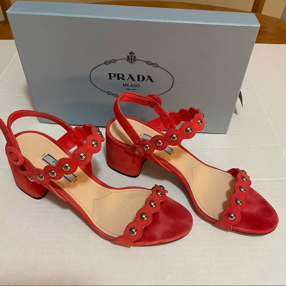Prada Shoes - Prada Calzature Donna Suede Sandal, with studded straps , size38-8